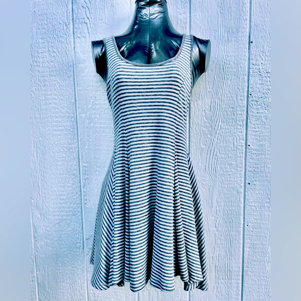 Mini Trapeze Dress - Flirty Twirly Sleeveless Tank Cotton Jersey Knit Size S/M